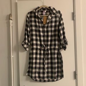 Buffalo Plaid Flannel Drop Waist Dress